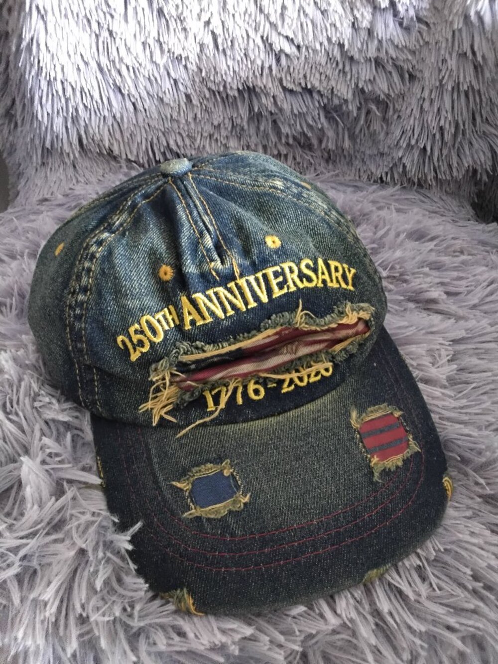 NEW - Distressed 250th Anniversary Ball Cap w/Adjustable Strap